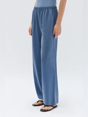 Assembly Label The Ena 100% Silk Pull-On Trouser Pants in Blue, Women’s size8